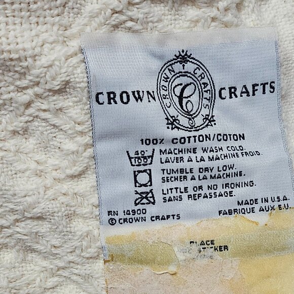 Weave Fringed Waffle Heart Pattern Throw Lap Blanket VTG 49" x 62" - Picture 5 of 5